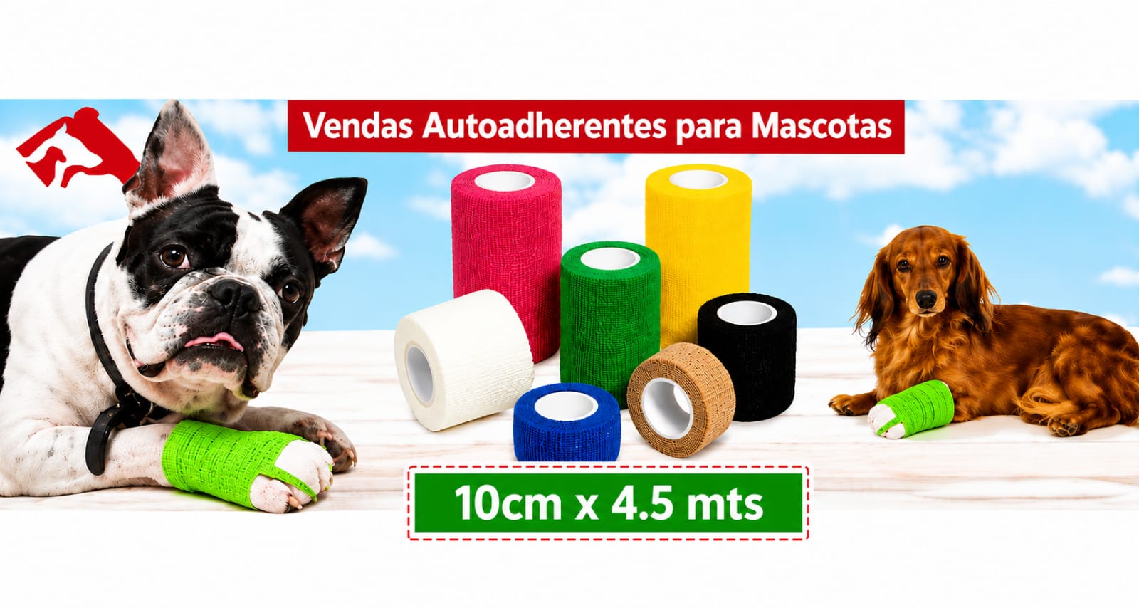 Vendas Autoadherentes 10cmx4.5m Para Caballos Power. Pack X500u - Imagen 2